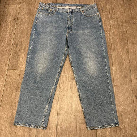 Levis Red Tab 550 Relaxed Fit Mens 42X29 Dark Stonewash Fade 100% Cotton Jeans - Picture 1 of 9